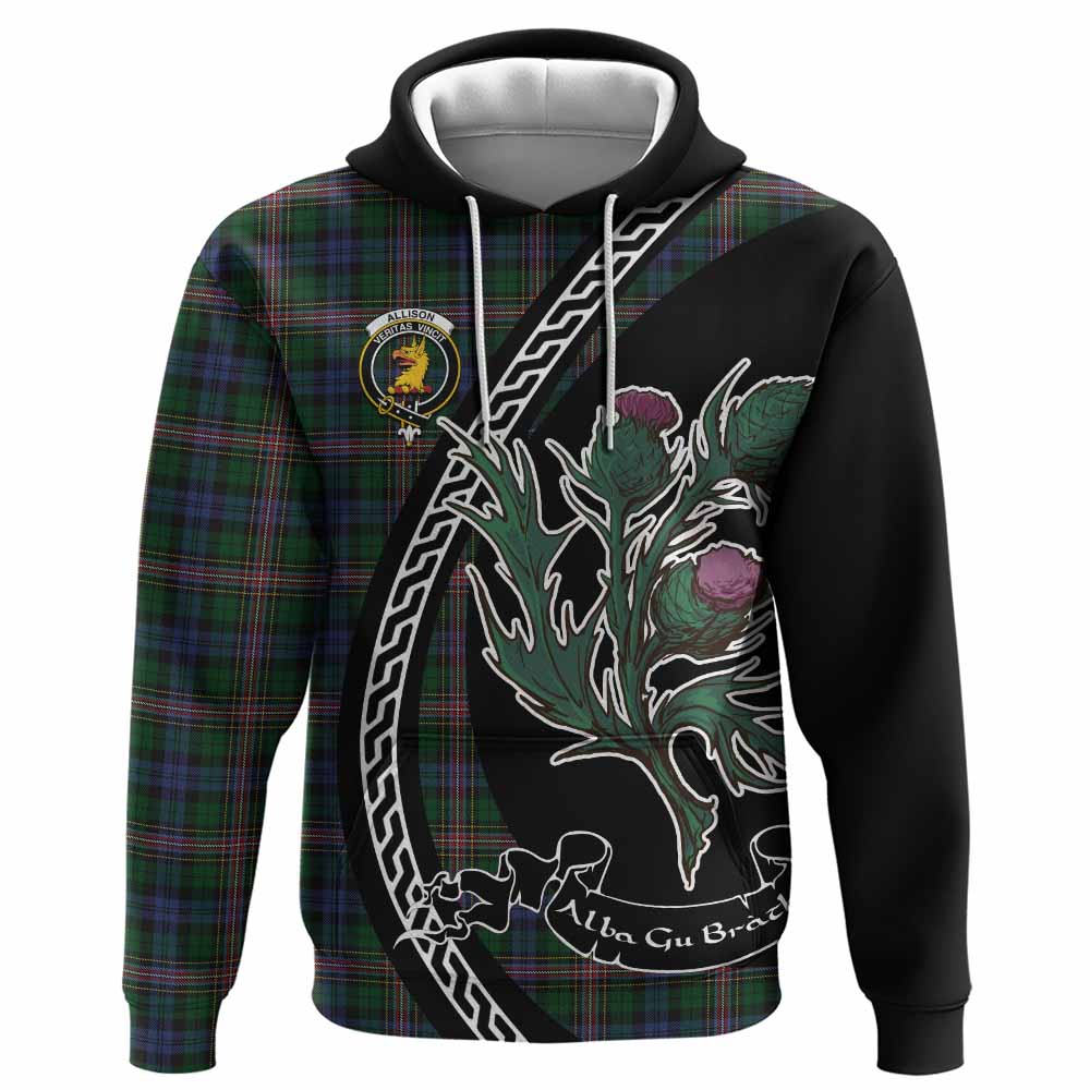 Allison Family Crest Tartan Hoodie Alba Thistle Inspired - Tartan Vibes Clothing