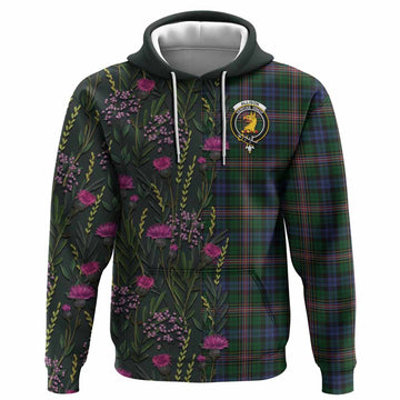 Allison Family Crest Tartan Hoodie Scottish Thistle Flower Pattern Half Style