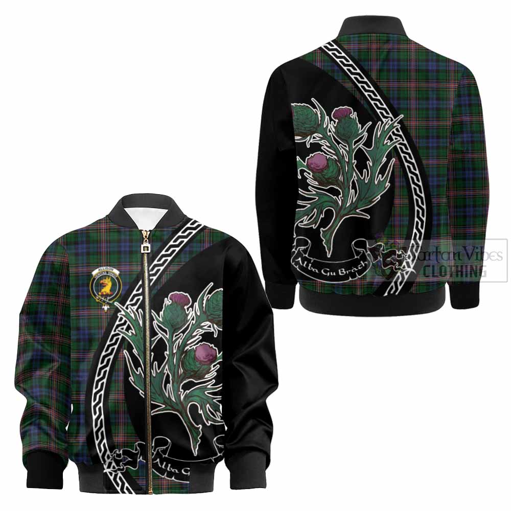 Allison Family Crest Tartan Kid Bomber Jacket Alba Thistle Inspired - Tartan Vibes Clothing