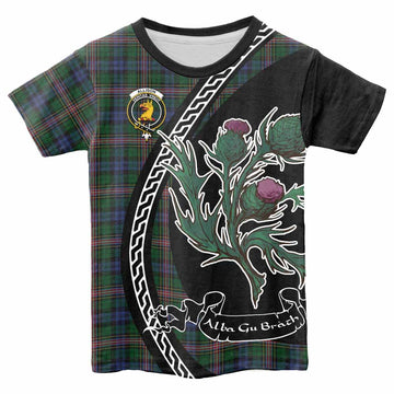 Allison Family Crest Tartan Kid T-shirt Alba Thistle Inspired