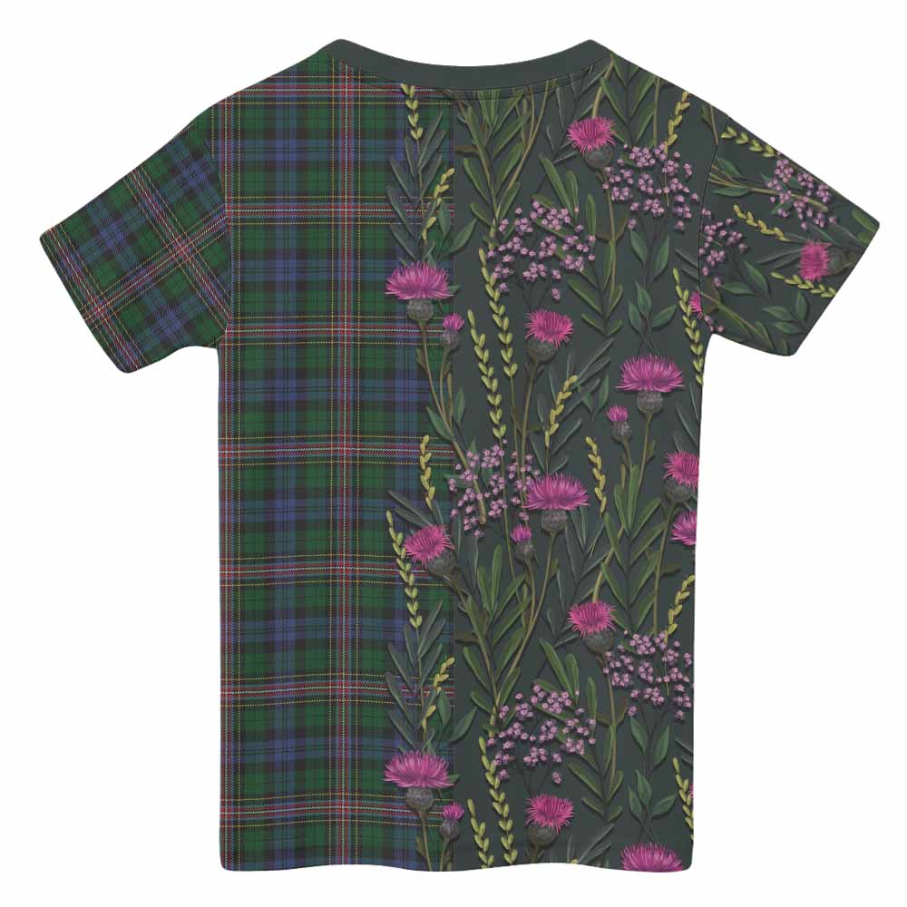 Allison Family Crest Tartan Kid T-shirt Scottish Thistle Flower Pattern Half Style - Tartan Vibes Clothing