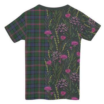 Allison Family Crest Tartan Kid T-shirt Scottish Thistle Flower Pattern Half Style
