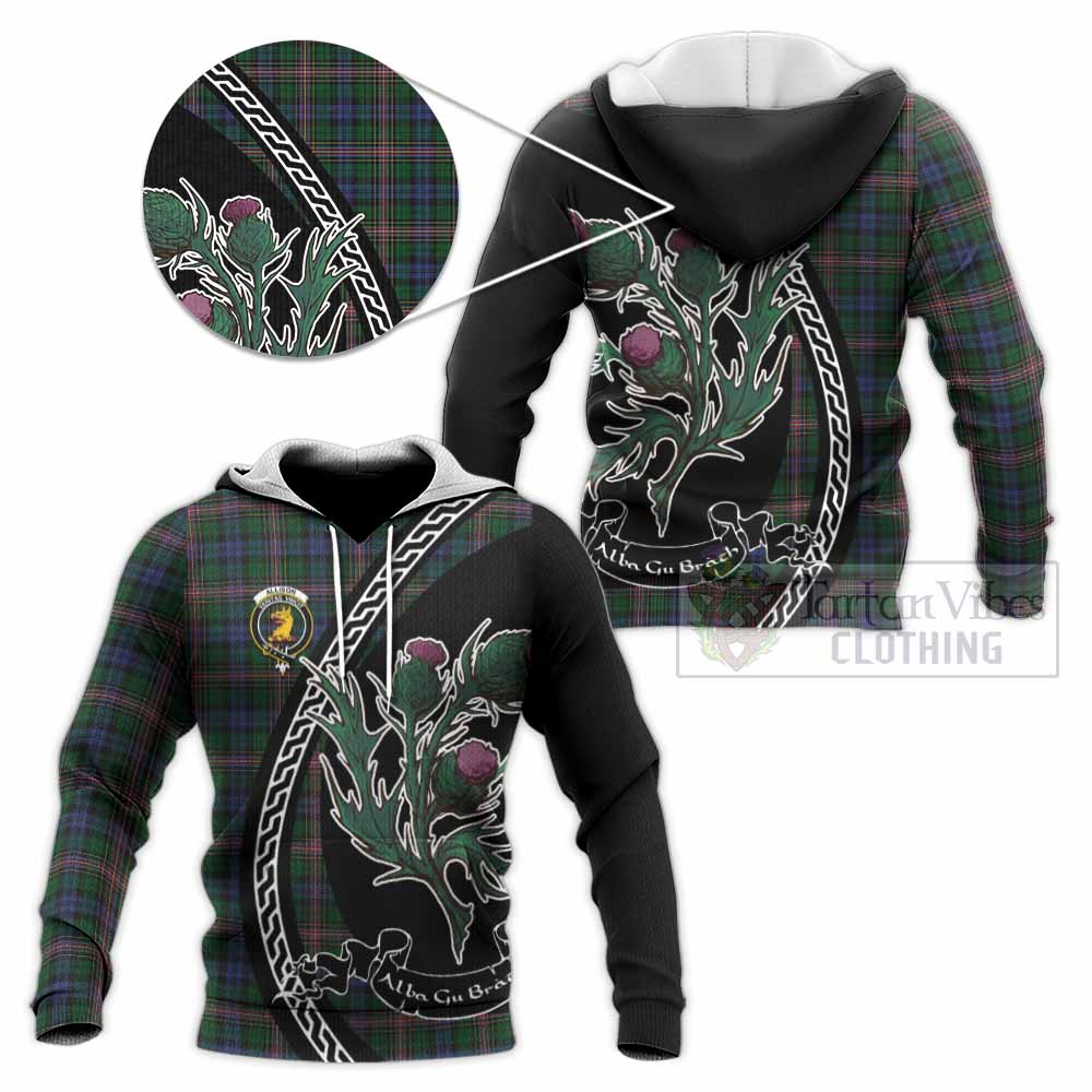 Allison Family Crest Tartan Knitted Hoodie Alba Thistle Inspired - Tartan Vibes Clothing