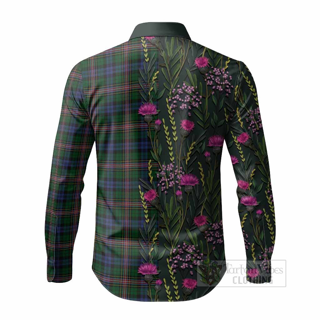 Allison Family Crest Tartan Long Sleeve Button Shirts Scottish Thistle Flower Pattern Half Style - Tartan Vibes Clothing