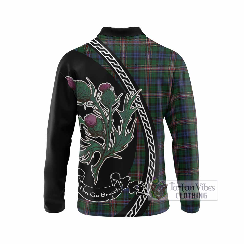 Allison Family Crest Tartan Long Sleeve Polo Shirt Alba Thistle Inspired - Tartan Vibes Clothing