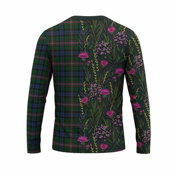 Allison Family Crest Tartan Long Sleeve T-Shirt Scottish Thistle Flower Pattern Half Style - Tartan Vibes Clothing