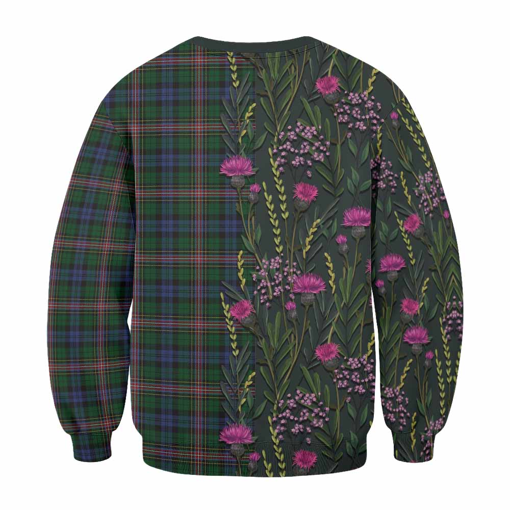 Allison Family Crest Tartan Sweatshirt Scottish Thistle Flower Pattern Half Style - Tartan Vibes Clothing