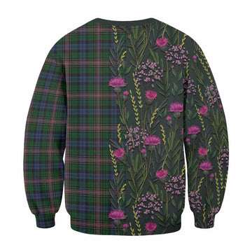 Allison Family Crest Tartan Sweatshirt Scottish Thistle Flower Pattern Half Style
