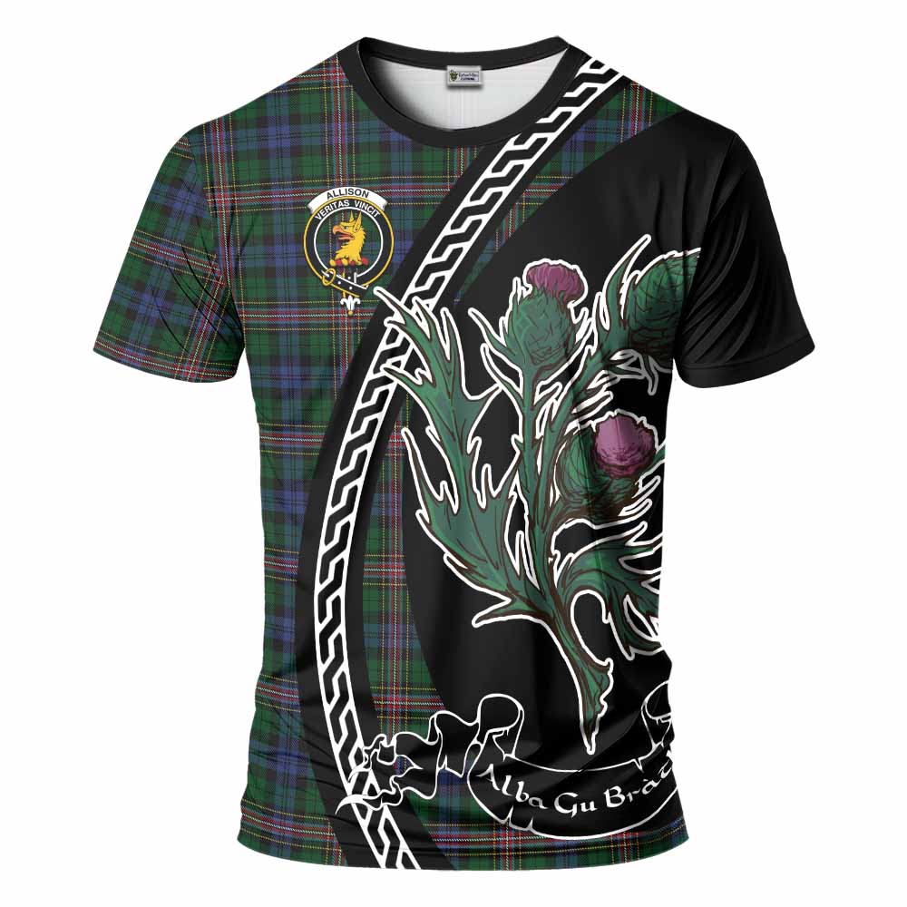 Allison Family Crest Tartan T-Shirt Alba Thistle Inspired - Tartan Vibes Clothing