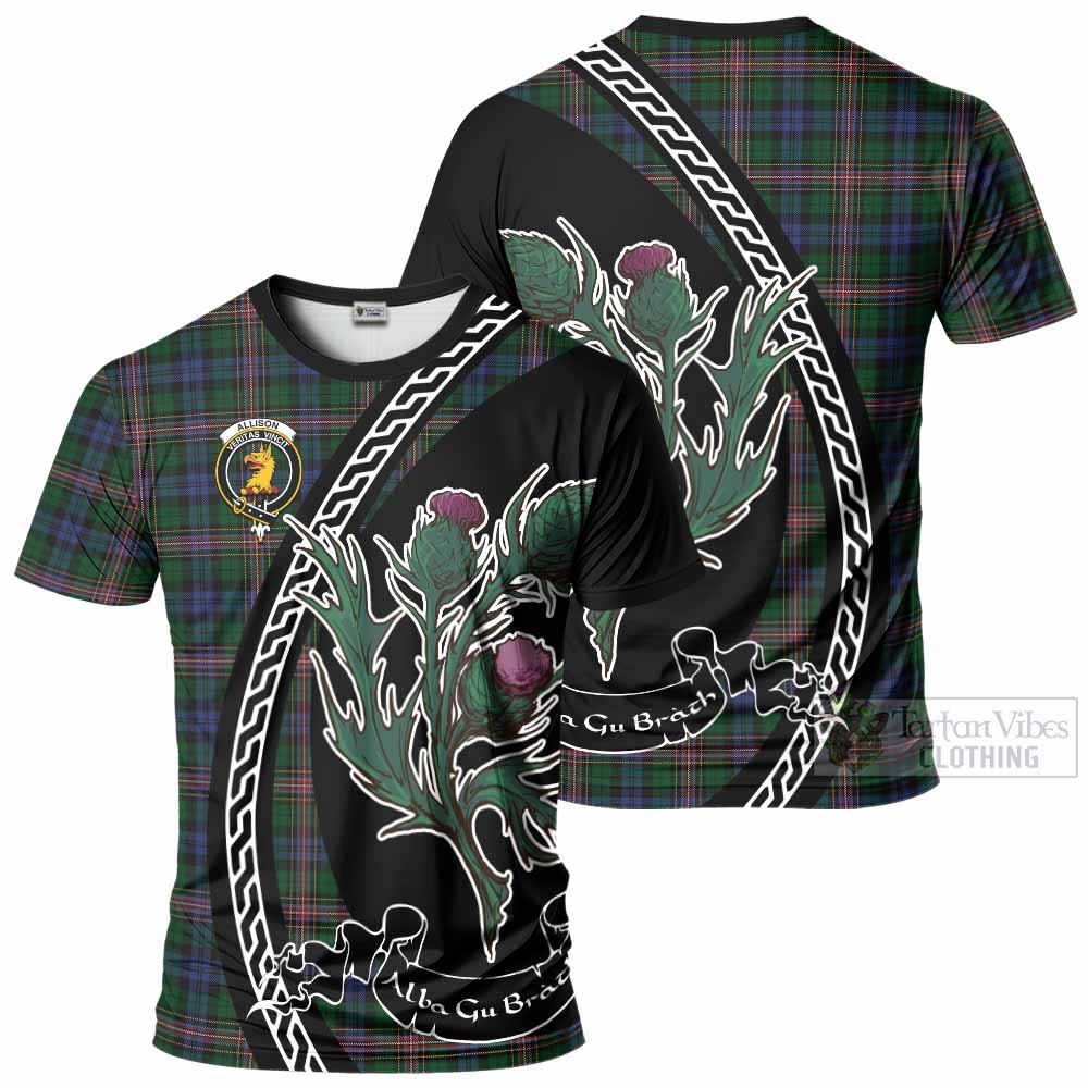 Allison Family Crest Tartan T-Shirt Alba Thistle Inspired - Tartan Vibes Clothing