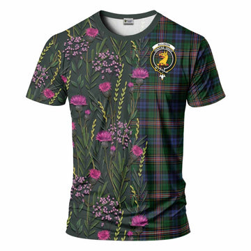 Allison Family Crest Tartan T-Shirt Scottish Thistle Flower Pattern Half Style - Tartan Vibes Clothing