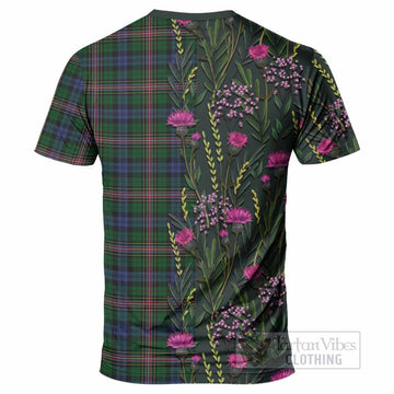 Allison Family Crest Tartan T-Shirt Scottish Thistle Flower Pattern Half Style - Tartan Vibes Clothing
