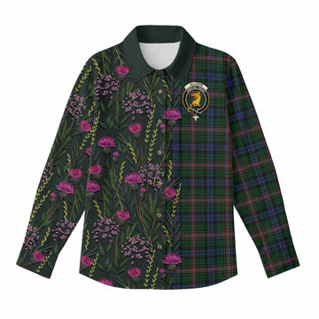 Allison Family Crest Tartan Women Casual Shirt Scottish Thistle Flower Pattern Half Style - Tartan Vibes Clothing