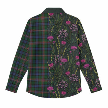 Allison Family Crest Tartan Women Casual Shirt Scottish Thistle Flower Pattern Half Style - Tartan Vibes Clothing
