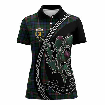 Allison Family Crest Tartan Women Polo Shirt Alba Thistle Inspired