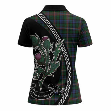 Allison Family Crest Tartan Women Polo Shirt Alba Thistle Inspired