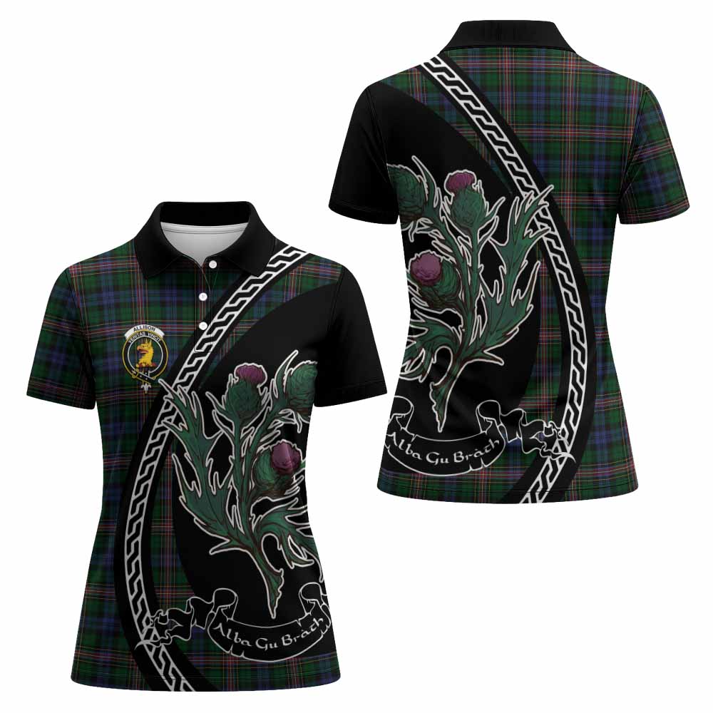 Allison Family Crest Tartan Women Polo Shirt Alba Thistle Inspired - Tartan Vibes Clothing