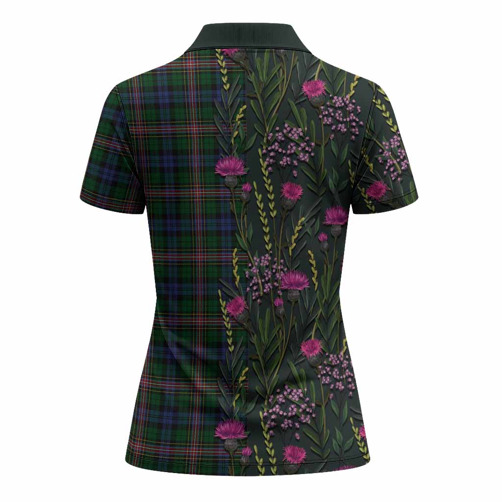 Allison Family Crest Tartan Women Polo Shirt Scottish Thistle Flower Pattern Half Style - Tartan Vibes Clothing
