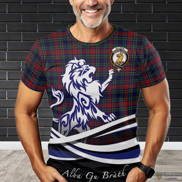 Allison Red Tartan T-Shirt with Alba Gu Brath Regal Lion Emblem