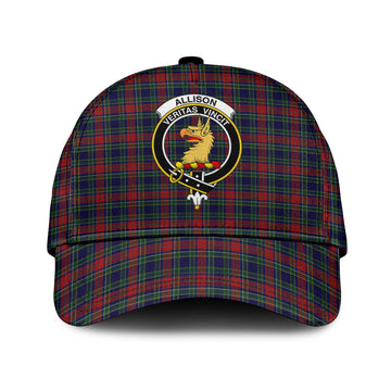 Allison Red Tartan Classic Cap with Family Crest