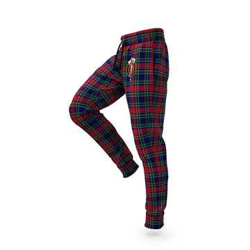 Allison Red Tartan Joggers Pants with Family Crest
