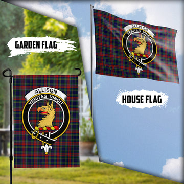 Allison Red Tartan Flag with Family Crest