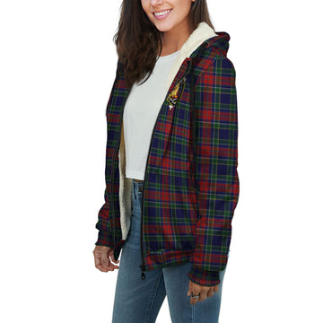 Allison Red Tartan Sherpa Hoodie with Family Crest