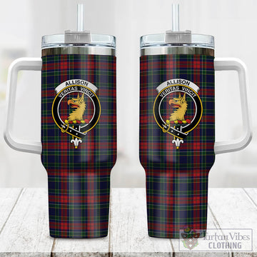 Allison Red Tartan and Family Crest Tumbler with Handle
