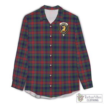 Allison Red Tartan Womens Casual Shirt with Family Crest