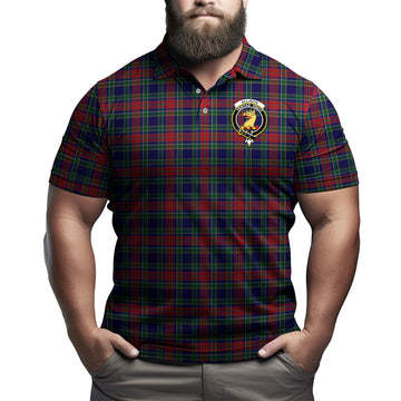 Allison Red Tartan Men's Polo Shirt with Family Crest