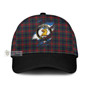 Allison Red Tartan Classic Cap with Family Crest In Me Style