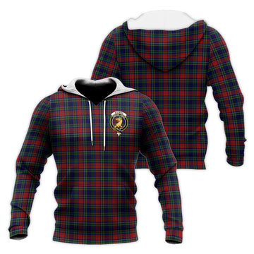 Allison Red Tartan Knitted Hoodie with Family Crest