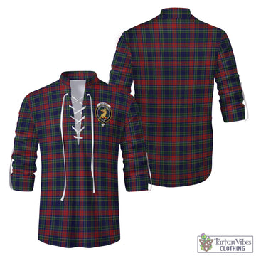 Allison Red Tartan Men's Scottish Traditional Jacobite Ghillie Kilt Shirt with Family Crest