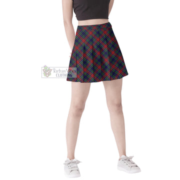 Allison Red Tartan Women's Plated Mini Skirt