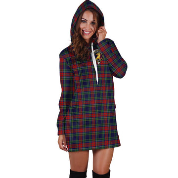 Allison Red Tartan Hoodie Dress with Family Crest