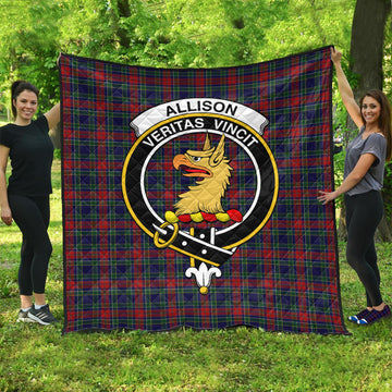 Allison Red Tartan Quilt with Family Crest