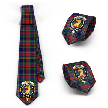 Allison Red Tartan Classic Necktie with Family Crest