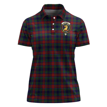 Allison Red Tartan Polo Shirt with Family Crest For Women