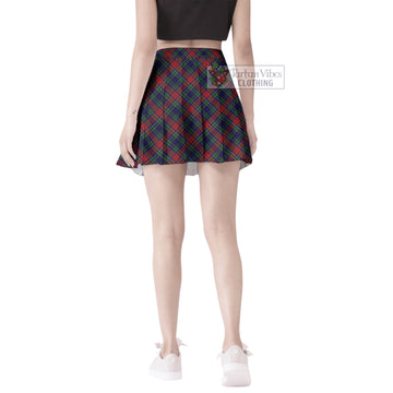 Allison Red Tartan Women's Plated Mini Skirt