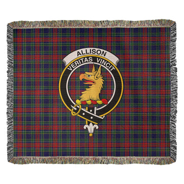 Allison Red Tartan Woven Blanket with Family Crest
