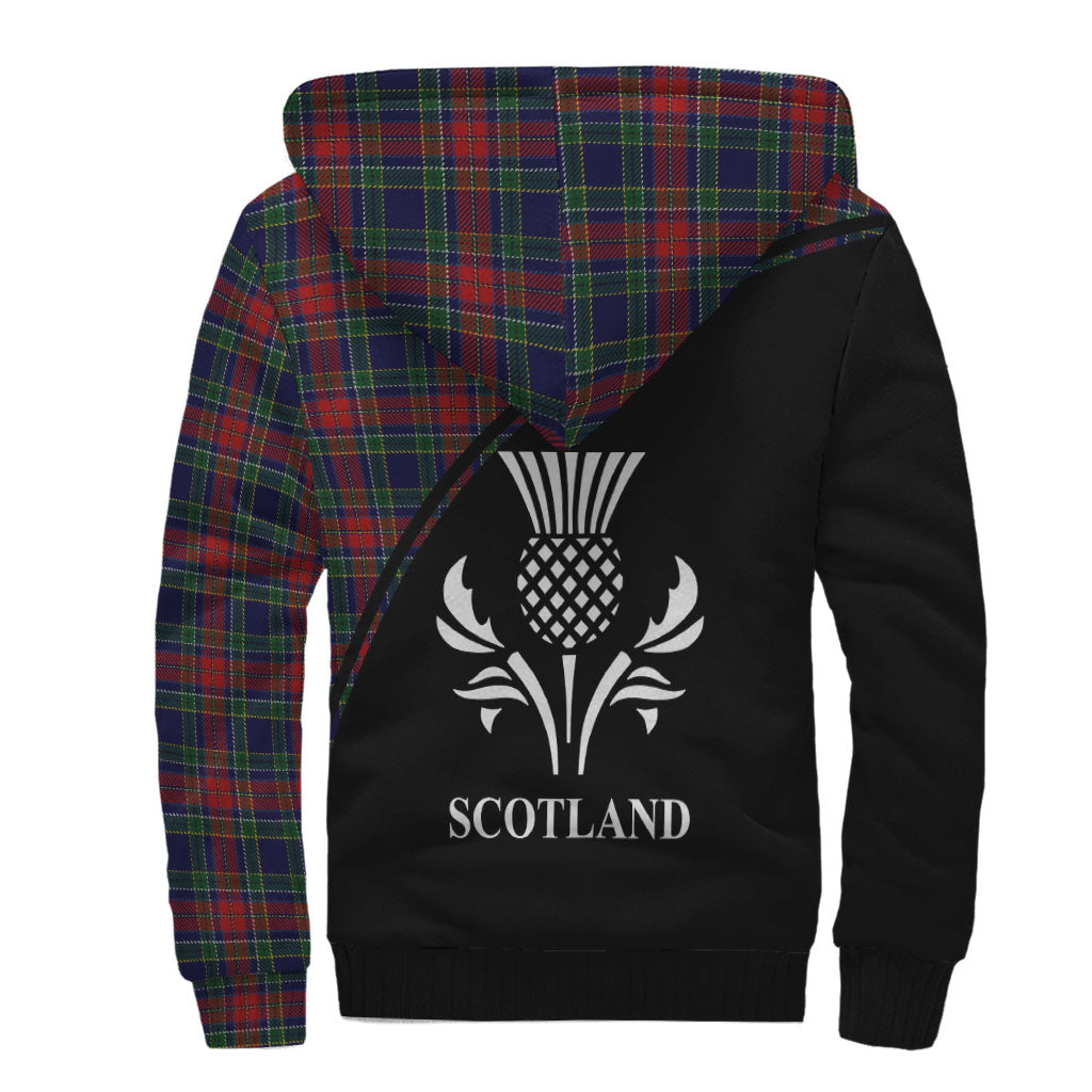 Allison Red Tartan Sherpa Hoodie with Family Crest Curve Style - Tartanvibesclothing