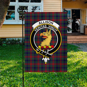 Allison Red Tartan Flag with Family Crest
