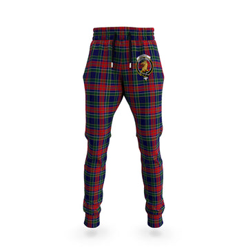 Allison Red Tartan Joggers Pants with Family Crest