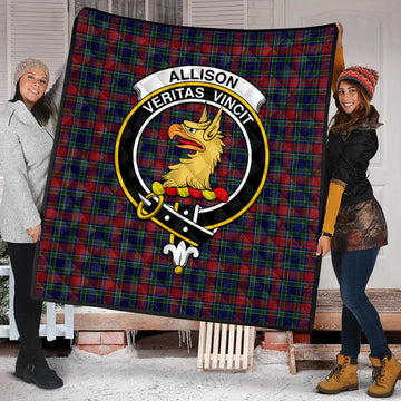 Allison Red Tartan Quilt with Family Crest