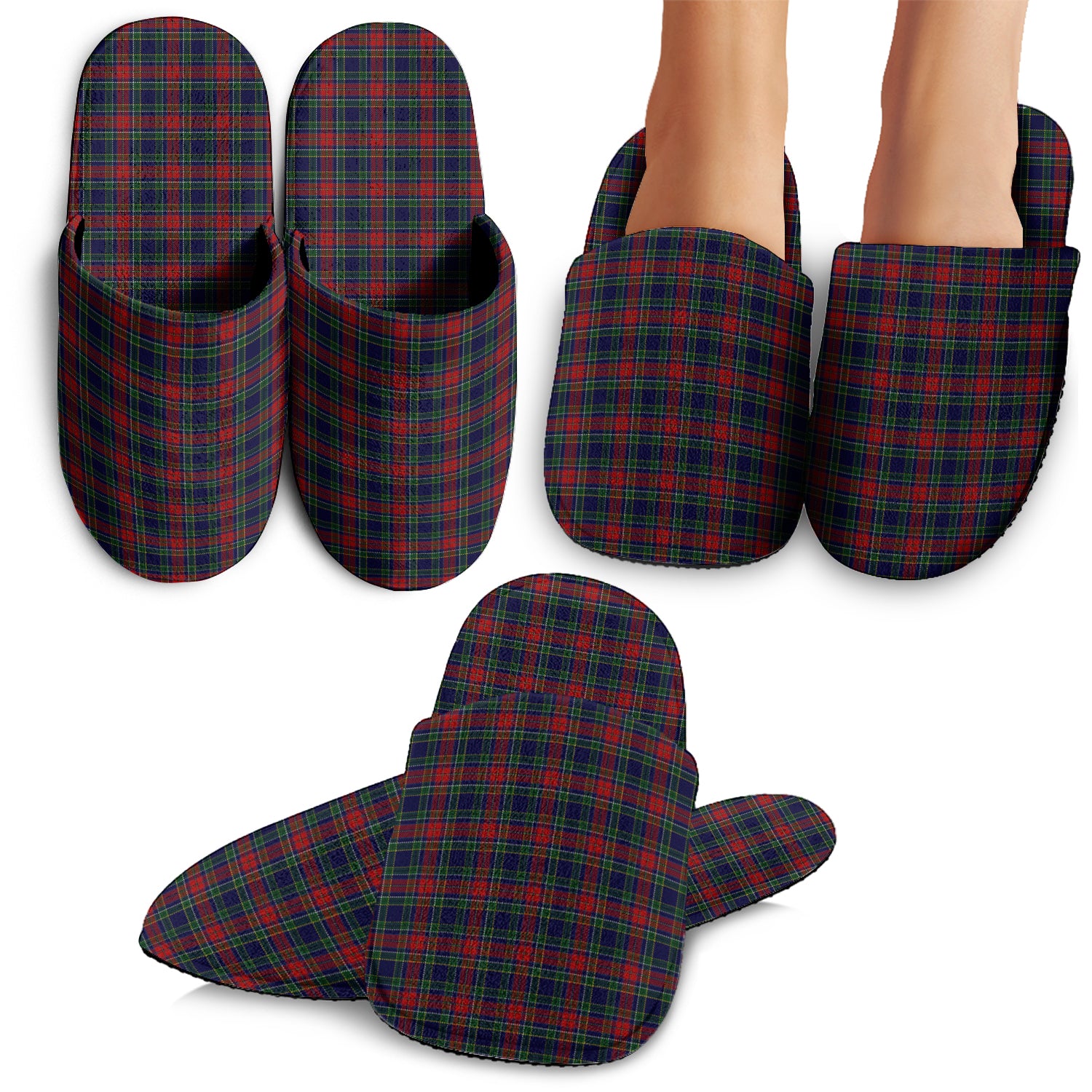 Allison Red Tartan Home Slippers - Tartanvibesclothing