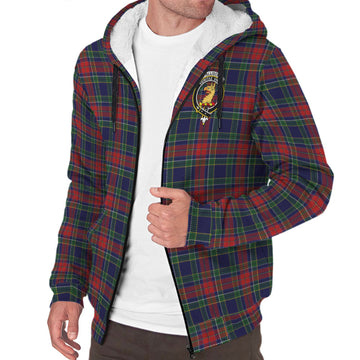 Allison Red Tartan Sherpa Hoodie with Family Crest
