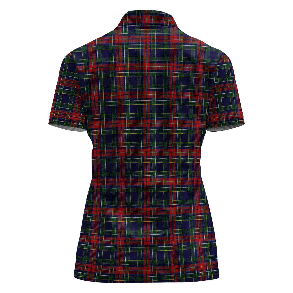 Allison Red Tartan Polo Shirt with Family Crest For Women - Tartanvibesclothing