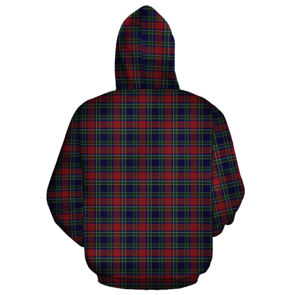 Allison Red Tartan Hoodie with Family Crest - Tartanvibesclothing
