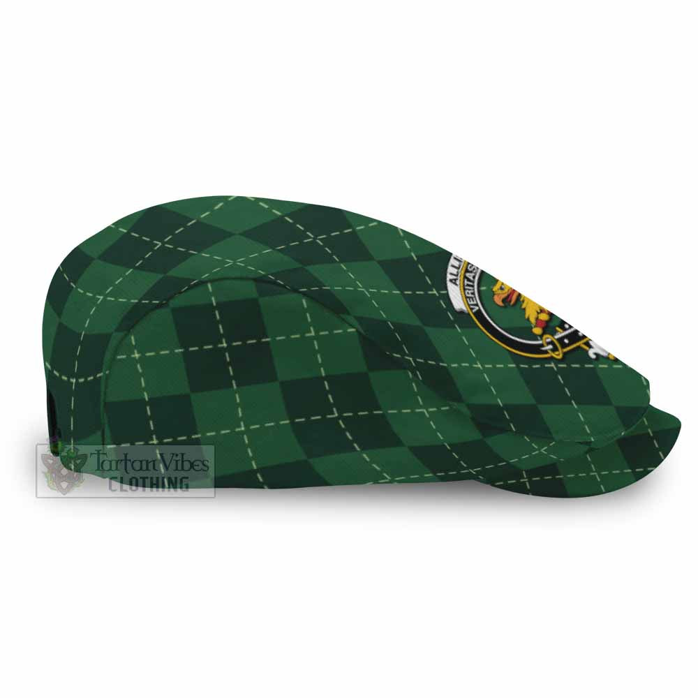 Allison Scottish Family Crest Flat Cap Green Argyle Classic Style - Tartan Vibes Clothing
