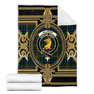 Allison Scottish Tartan Crest Blanket Royal Stylized